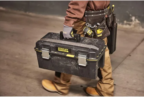 Miniatura 6 de STANLEY FATMAX - Caja de herramientas impermeable de 22.8 in, resistente al agua, gran capacidad de almacenamiento, ranura en V para corte extra
