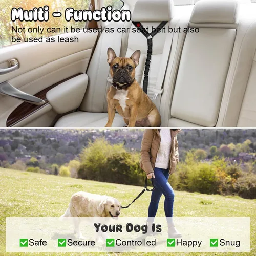 Miniatura 6 de BWOGUE Arnés de cinturón de seguridad para mascotas, cinturón de seguridad ajustable para reposacabezas de coche, arnés de cinturón de seguridad