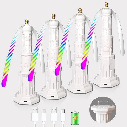 Miniatura 10 de 4 ventiladores de comida para mesas recargables, giratorio retráctil para comidas de interior, picnic, fiesta (negro)