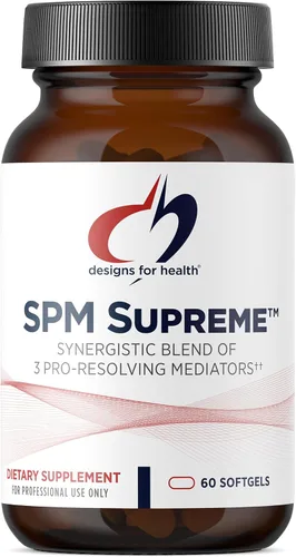 Designs for Health SPM Supreme - 3 mediadores profesionales especializados de aceite de pescado - Suplemento de ácidos grasos Omega 3, aceite de