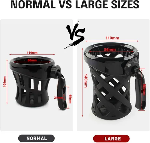 Miniatura 5 de Zhisheng Accesorio para manillar de motocicleta: cesta más larga para bebidas/portavasos para embrague/soporte de percha de freno para Harley, negro