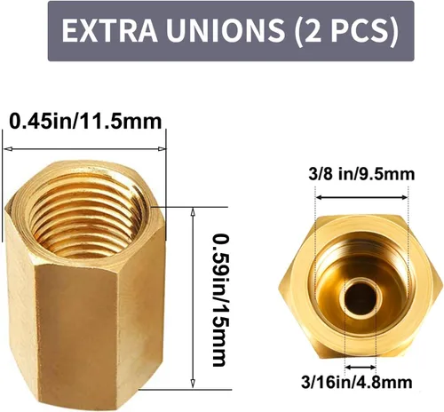 Miniatura 3 de MuHize Kit de Línea de Freno de Ajuste Directo - Tubería PVF de 6" con 6 Conexiones y Uniones a Prueba de Fugas Abocinados Dobles Invertidos