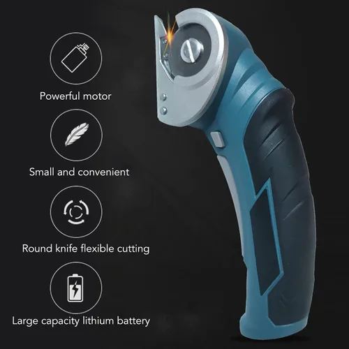 Miniatura 2 de Tijeras eléctricas inalámbricas, cortador de cartón giratorio potente, tijeras de tela profesionales resistentes para manualidades, costura, cartón