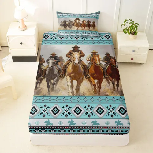 Miniatura 47 de Erosebridal Southwestern - Sábanas de cama bohemias aztecas, tamaño individual, sábanas hippie de cachemira, ropa de cama de estilo exótico, funda