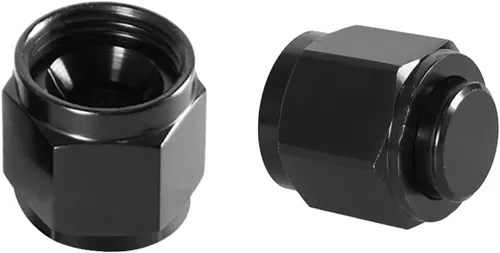 2 tapones de montaje hembra 6AN de aluminio para línea de combustible y aceite, adaptador de tuerca de aluminio hembra para línea de aceite de