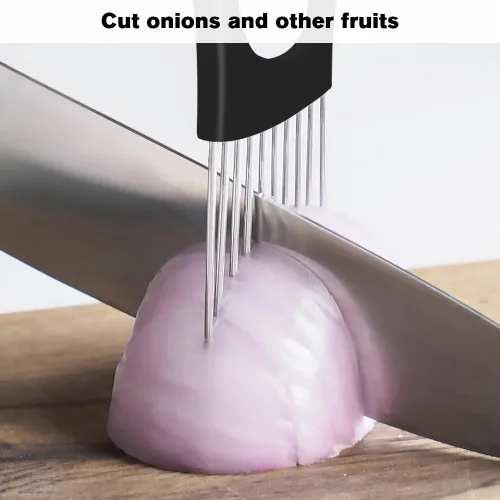 Miniatura 3 de Soporte de corte de cebolla de acero inoxidable, nuevo cortador de tomate 2025, cortador de verduras multiusos para la cocina, herramienta duradera