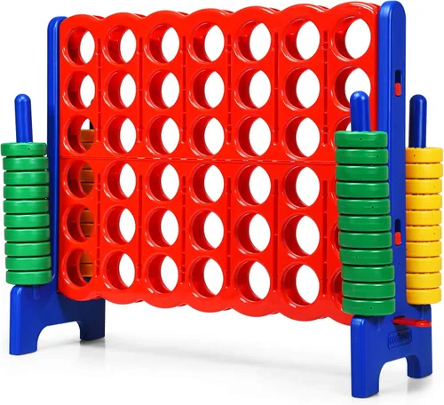 ARLIME Juego gigante de conexión 4 en fila, juego de juguetes jumbo de 4 en puntuación de 47 pulgadas con palanca de liberación rápida, anillo