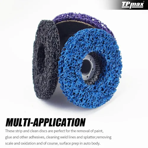 Miniatura 6 de TPmax Rueda eliminadora de óxido de discos de 4-1/2 pulgadas x 7/8 pulgadas, rueda de tira de polietileno para quitar pintura y oxidación, disco