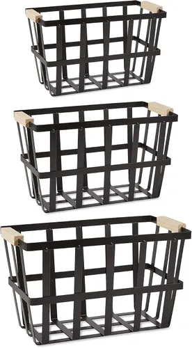 Miniatura 8 de DII Urban - Cesta de metal contemporánea, galvanizado, juego de cestas, 3 piezas