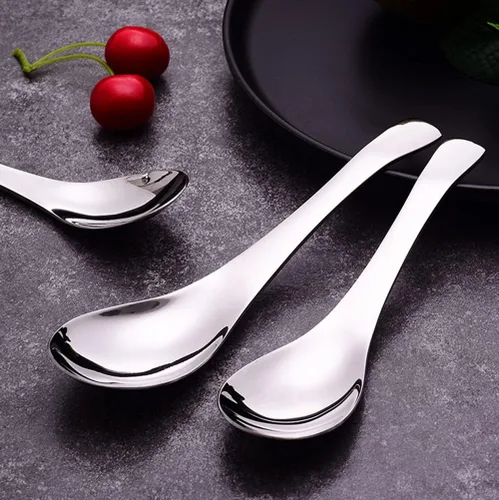 Miniatura 4 de Cucharas de sopa de 5.3" de acero inoxidable, paquete de 10