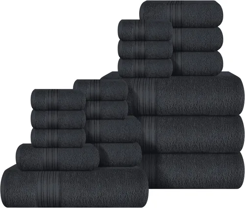 Miniatura 12 de BOUTIQUO Juego de 2 toallas de baño 100% algodón de 28 x 55 pulgadas, toallas de baño grandes ecológicas, compactas, de secado rápido, ligeras, Rosa