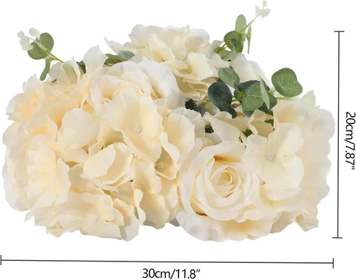 Miniatura 2 de DONSU Ramo de bolas de flores, 10 bolas de flores falsas de 11.8 pulgadas de diámetro, arreglos artificiales para el hogar, boda, centro de mesa