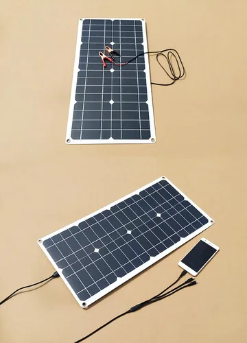Miniatura 4 de Generador solar de 24 W, panel solar portátil de 5 V/1.7 A, cargador de energía monocristalino USB de módulo fotovoltaico monocristalino, panel Con
