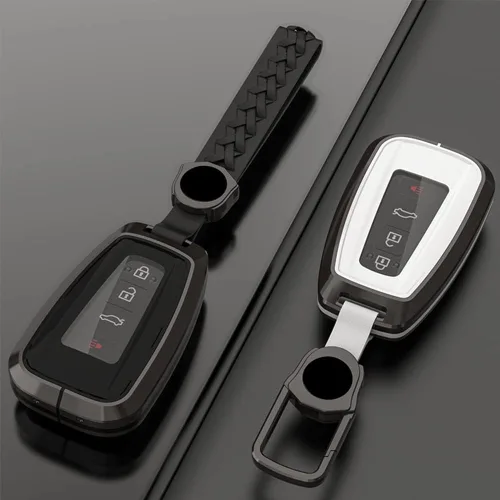 Miniatura 6 de Funda de aleación de metal para llavero, compatible con Toyota Camry RAV4, Highlander, Corolla, Avalon, C-HR, Prius, GT86, control remoto sin llave