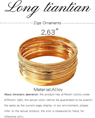 Miniatura 6 de Long tiantian Pulsera de oro gruesa para mujer, pulseras de oro delicadas, pulseras para mujer, pulseras apilables de eslabones de cadena