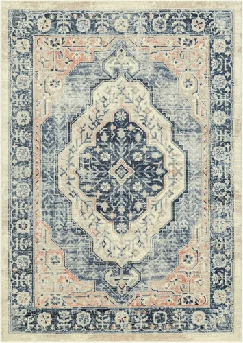 Maples Rugs Caprice - Alfombra antideslizante para sala de estar y dormitorio, estilo bohemio, patrón medallón [fabricada en Estados Unidos], color