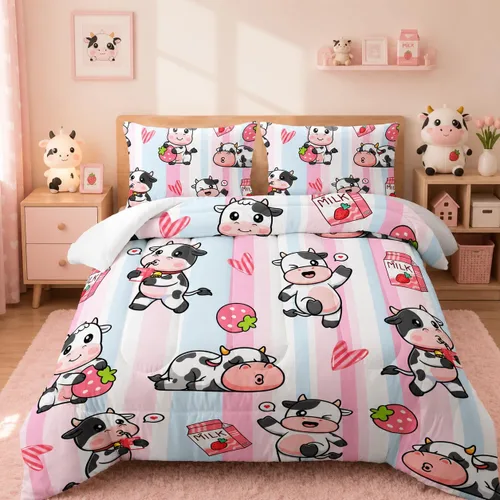 Miniatura 21 de Juego de edredón floral colorido de 3 piezas, juego de ropa de cama botánica bohemia tamaño queen, diseño boho de granja con flores y hojas impresas