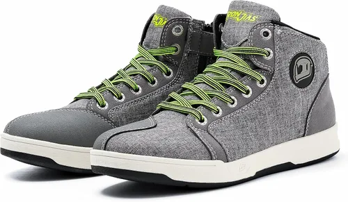 Zapatos de moto para hombre Streetbike Casual Accesorios Transpirable Equipo de Protección Powersport Calzado Antideslizante, 10, gris