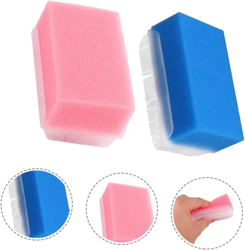 Miniatura 8 de Cepillo de esponja de masaje de entrenamiento sensorial, 2 piezas, limpiador corporal suave para portátil y ligero para ducha y baño, promueve