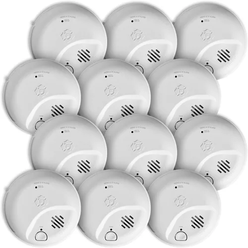 First Alert SMICO100-AC Interconectada Cableada - Alarma Combinada de Humo y Monóxido de Carbono con Batería de Respaldo, Paquete de 12