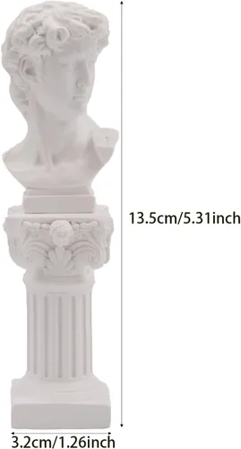 Miniatura 2 de Estatua griega de David busto mitología escultura mini pilares romanos columnas griegas figura de cabeza de David para decoración de oficina romana