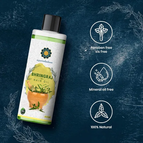 Miniatura 8 de Aceite para el cabello AYURVEDASHREE 6.76 fl oz., con Bhringraj, extracto de Amla, Kalonji, sésamo, aguacate, nuez, tomillo, jojoba, aceite