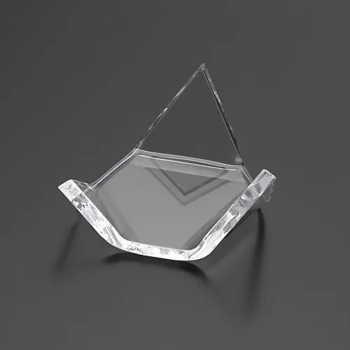 Miniatura 7 de Hipiwe Paquete de 5 soportes de exhibición triangulares acrílicos – Caballete de exhibición para geodas, rocas, ágata mineral, coral fósil, soportes