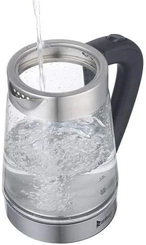 Miniatura 4 de Hervidor eléctrico, hervidor de agua caliente de vidrio de 2.5 L y 1200 W, hervidor de café y té y caldera de agua caliente, apagado automático
