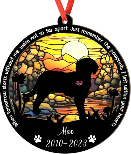 Miniatura 61 de Adorno personalizado para atrapasoles de sabueso afgano, adorno de Navidad de sabueso afgano – Regalo para perro amante, sabueso afgano