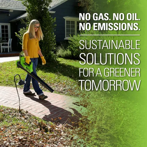 Miniatura 11 de Greenworks Soplador axial inalámbrico de 40 V (110 MPH / 390 CFM), batería de 2.5 Ah y cargador incluidos