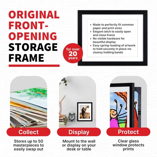 Miniatura 3 de Dynamic Frames Li'l Davinci Armario de arte, almacena hasta 50 piezas de arte de 8.5 x 11 pulgadas, dimensiones exteriores del marco de madera