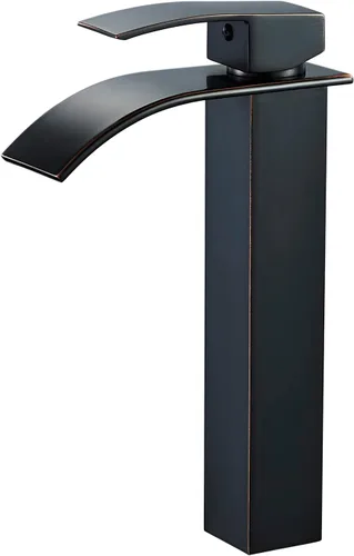 Miniatura 13 de VOTON - Grifo de baño cromado en cascada, de un solo agujero para lavabo, con cubierta Negro (T-Black)