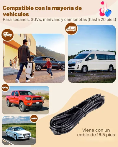 Miniatura 7 de Rohent Cámara de coche para bebé HD 1080P - Monitor infantil orientado hacia atrás con visión nocturna Cámara de coche para bebé Lente gran angular