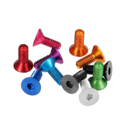 Miniatura 3 de 20 tornillos planos M3 7075 Tornillos Allen de aleación de aluminio Tornillos hexagonales Tornillos de cabeza plana (azul, 0.315 in)