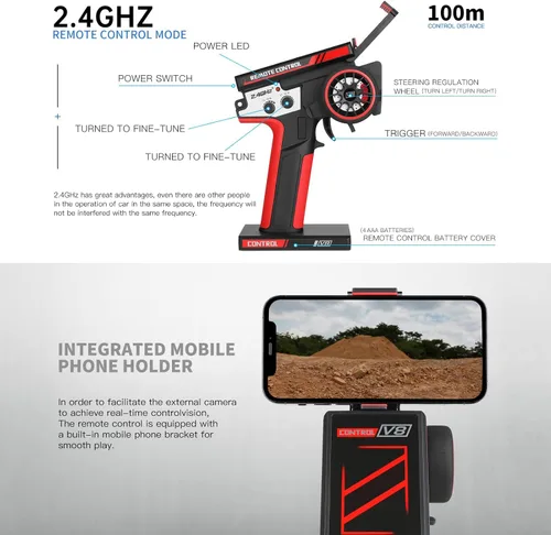 Miniatura 9 de GoolRC WLtoys 124016 V2 - Coches RC sin escobillas, auto de control remoto a escala 1:12, 4WD 75KM/H de alta velocidad para adultos, 2.4 GHz todo
