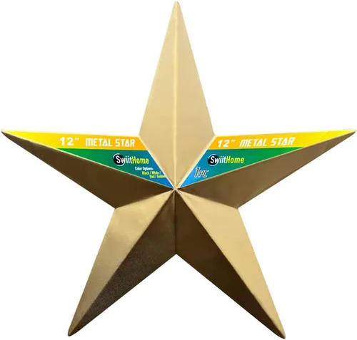 1 estrella de metal de 12 pulgadas, estrella de granero para decoración del hogar, decoración de pared colgante para casa, arte de pared vintage de