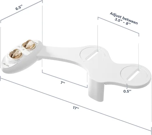 Miniatura 9 de LUXE Bidet NEO 185 - Boquilla doble, autolimpiante, accesorio de bidé no eléctrico para asiento de inodoro, presión de agua ajustable, lavado Dorado
