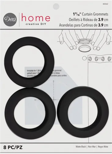 Miniatura 23 de Cortina con arandelas 1 pulgada, diámetro del plástico interior 8/Pkg Blanco