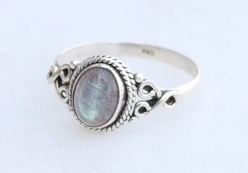 Miniatura 2 de Anillo de Piedra de Labradorita Plata de Ley 925 Anillo Declarativo Para Mujeres Hecho a Mano Piedra Preciosa Joyería de Navidad Regalo Para Ella