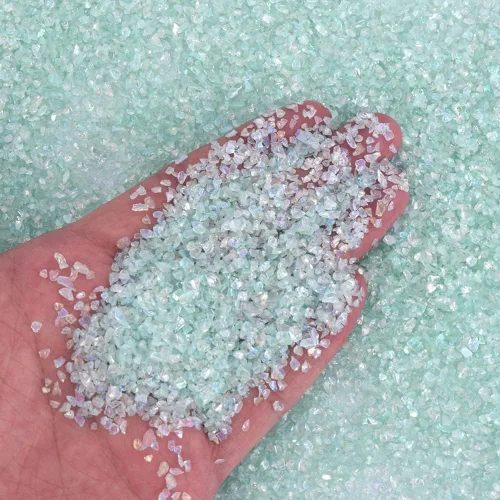 Miniatura 20 de Cristal triturado de 7.05 oz de piedra irregular con lentejuelas gruesas, copos iridiscentes para bricolaje, resina epoxi, arte de uñas, accesorios