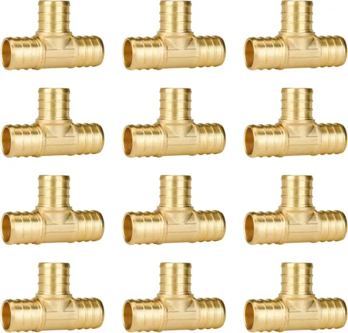 Miniatura 62 de SUNGATOR Paquete de 50 accesorios Pex de 1/2" en T, accesorios Pex de 1/2 pulgada en T, sin plomo, de latón, certificados NSF
