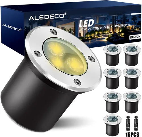 Miniatura 11 de Paquete de 4 luces LED de bajo voltaje de 3 W y 12 V, luz LED de paisaje impermeable IP67 luces de camino para exteriores, focos de árboles