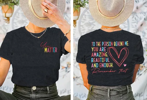 Miniatura 4 de Camisetas de salud mental para mujer, con texto en inglés You Matter, camisetas para profesores, para la persona detrás de mí, camiseta positiva