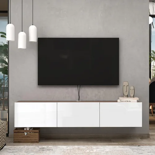 Miniatura 2 de Atelier Mobili - Soporte de TV flotante negro de 65 pulgadas, centro de entretenimiento flotante para TV de 80 pulgadas, gabinete de TV negro
