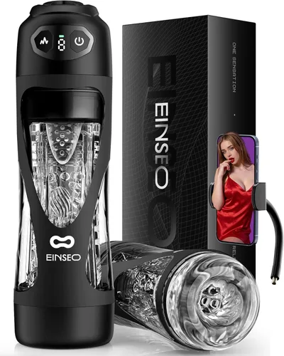 Miniatura 14 de EINSEO AI Sync Masturbador Masculino Juguetes Sexuales para Hombres - Juguetes Sexuales Masculinos para Adultos con 7 Modos de Empuje y 7 Modos