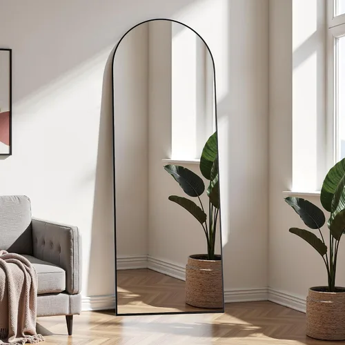 Miniatura 12 de Alpen Espejo arqueado de longitud completa, espejo de suelo con soporte, espejos de 59 x 16 pulgadas para decoración del hogar, espejos de cuerpo
