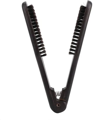 Miniatura 6 de Peine para alisar el cabello, pinza de cerdas de jabalí, cepillo de doble cara con abrazadera de cepillo, sin cepillo eléctrico para desenredar