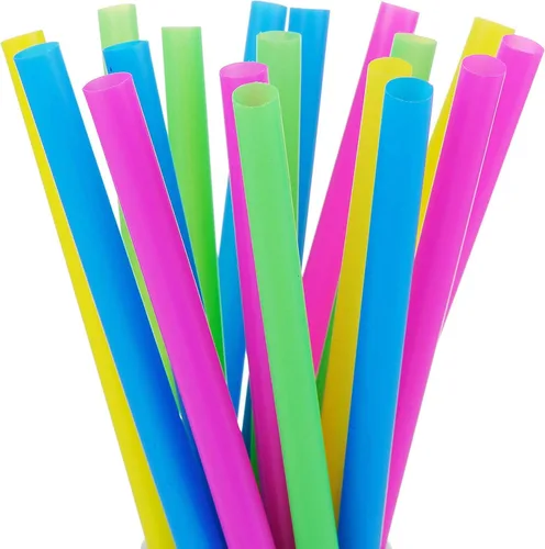 Miniatura 9 de 100 pajitas de plástico extra grandes para té de burbujas y batidos, pajitas de 1/2" de ancho x 8 1/2" de largo para boba