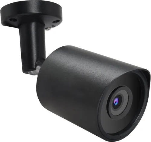 Cámara de seguridad IP PoE de 5 MP, cámara IP H.265 Bullet con gran angular de 105°, lente de 0.110 in, visión nocturna de 80 pies, compatible con