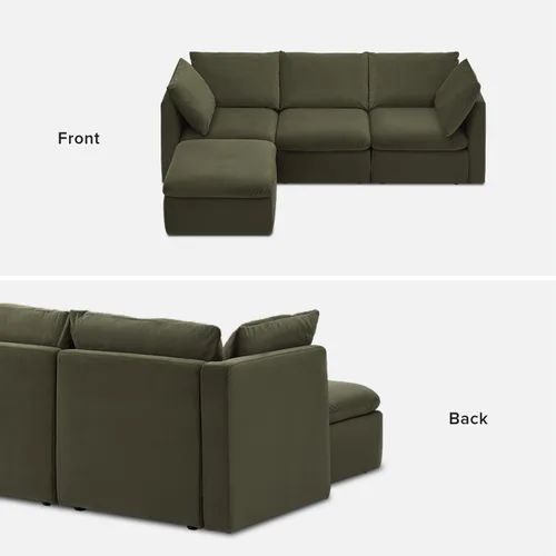 Miniatura 9 de mopio Sofá Seccional Modular de Gran Tamaño con Fundas Completamente Removibles y Almacenamiento, Convertible en U, Forma de L y Seccional Cama